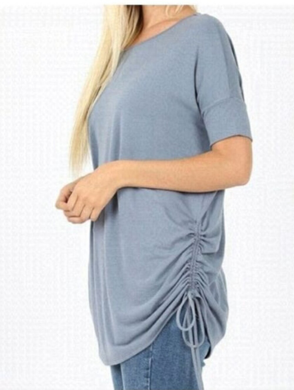 ZENANA 3/4 SLEEVE Tunic Blue Size Small NWT